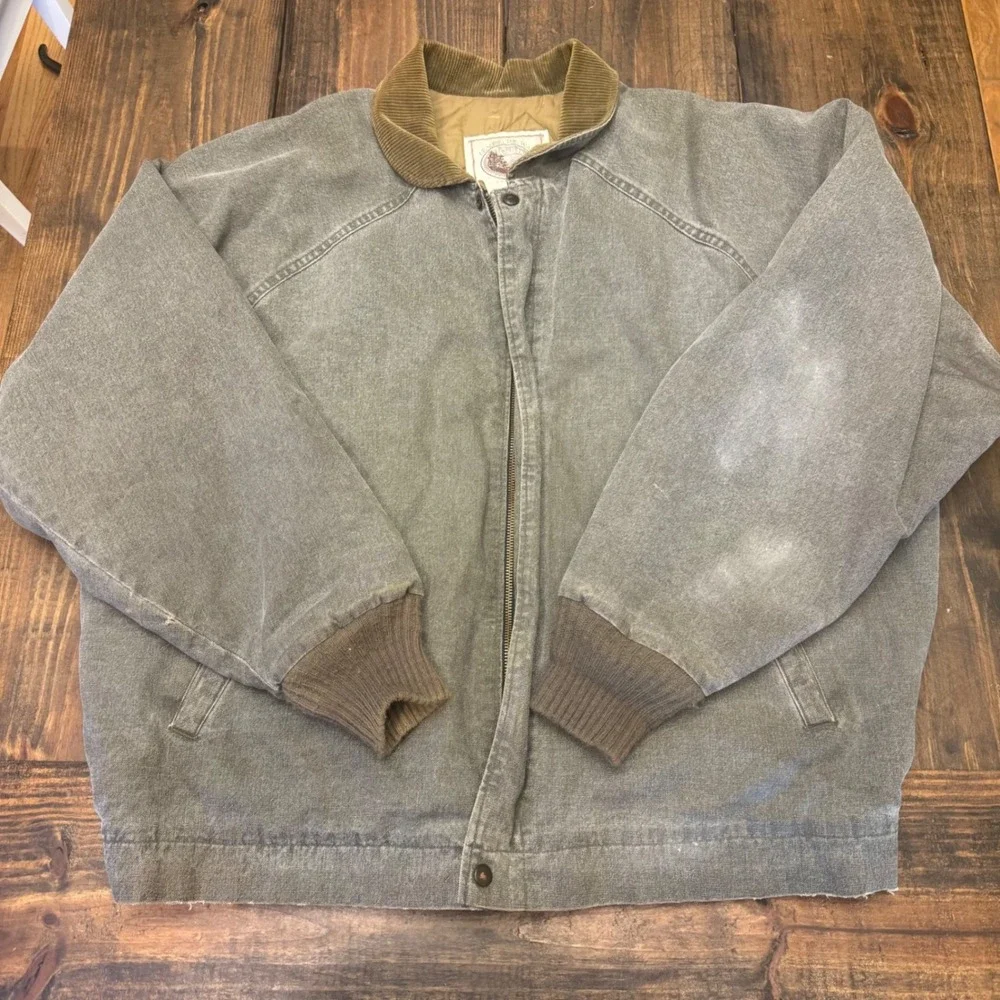 Walls Outdoors Vintage Bomber Jacket Mens 2XL Gray Cotton Canvas Quilted USA